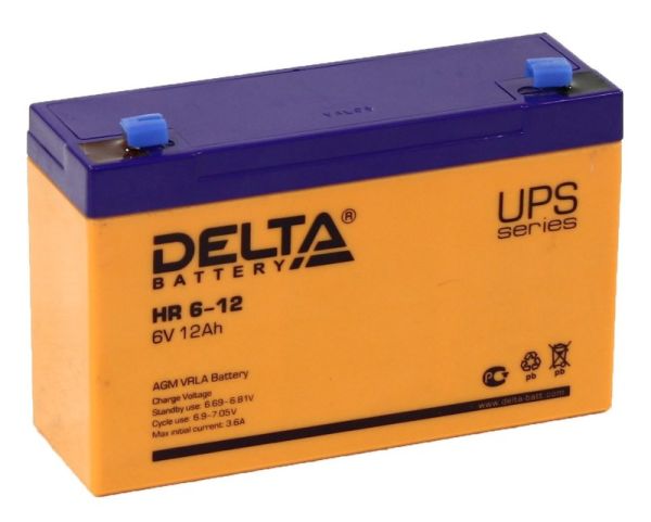 Аккумулятор для ИБП Delta Battery HR 6-12 12А/ч-6Vст EN1 - - 151x50x100