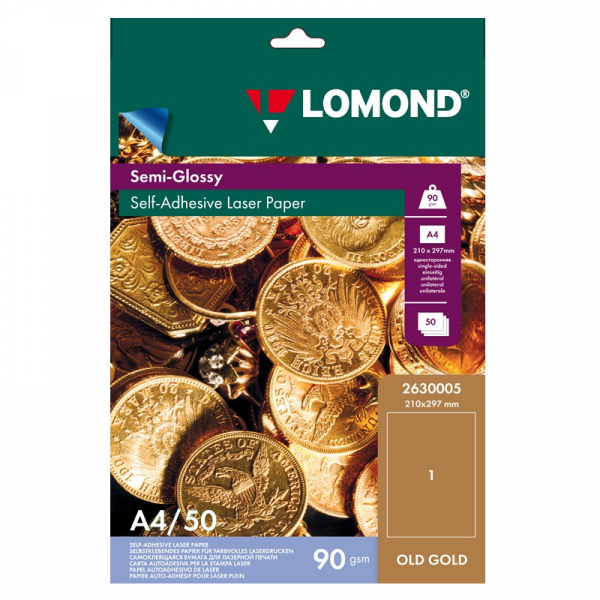 Фотобумага Lomond 2630005 A4, 90 г/м2, 50 л., покрытие - полуглянцевая