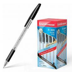 Шариковая ручка ErichKrause R-301 Classic Stick&Grip (39527) черный,прозрачный